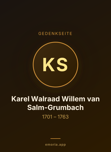 Gedenkportrait von Karel Walraad Willem van Salm-Grumbach