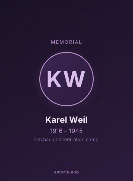 Memorial portrait of Karel Weil