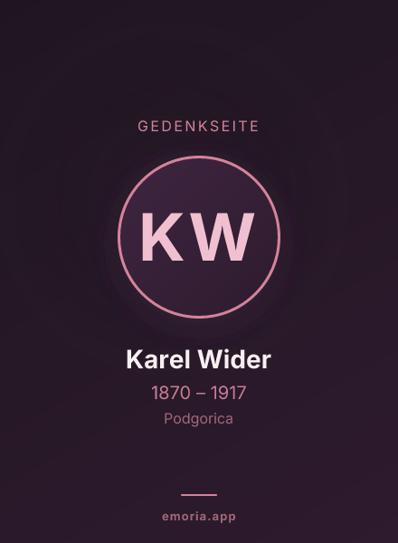 Gedenkportrait von Karel Wider
