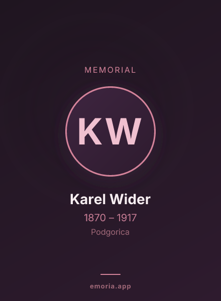 Memorial portrait of Karel Wider