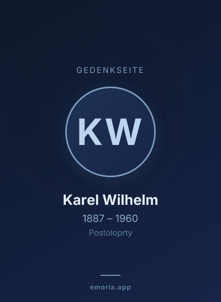 Gedenkportrait von Karel Wilhelm