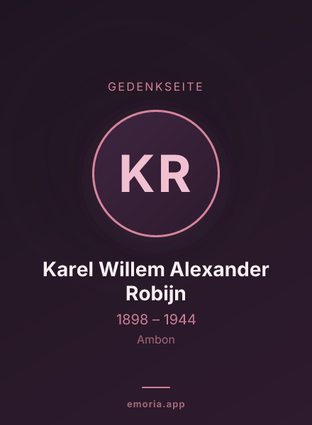 Gedenkportrait von Karel Willem Alexander Robijn