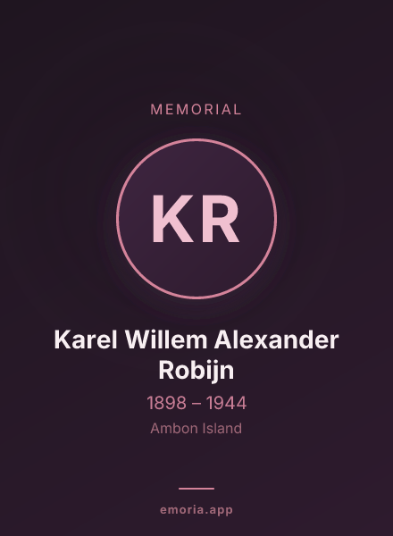 Memorial portrait of Karel Willem Alexander Robijn