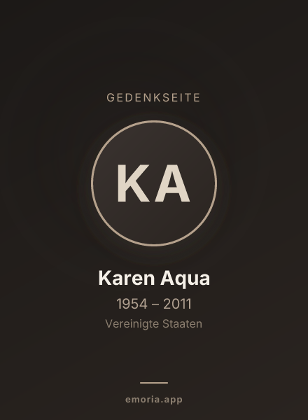 Gedenkportrait von Karen Aqua