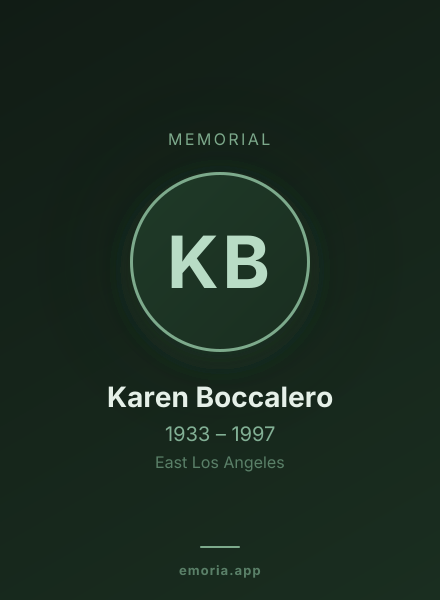 Memorial portrait of Karen Boccalero
