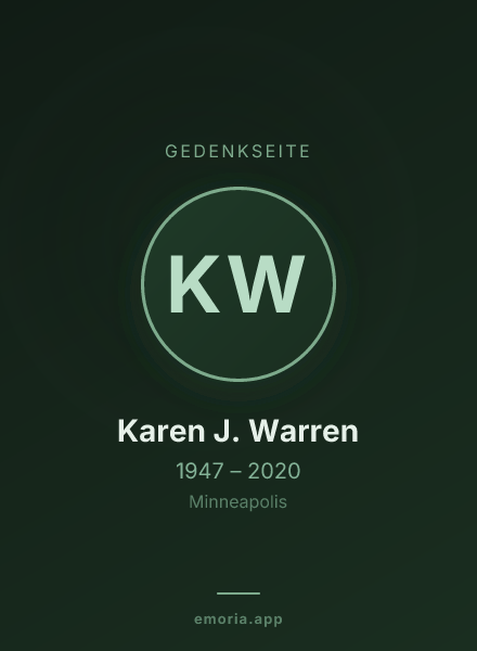 Gedenkportrait von Karen J. Warren