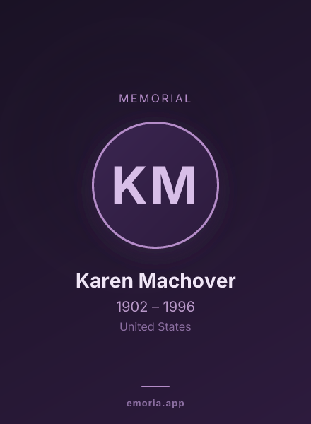 Memorial portrait of Karen Machover