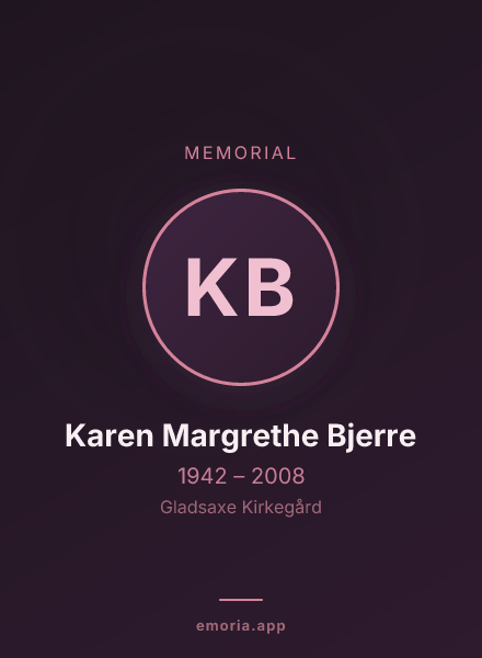Memorial portrait of Karen Margrethe Bjerre