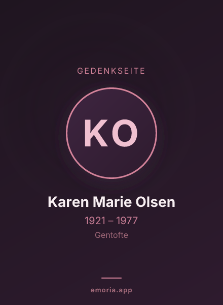 Gedenkportrait von Karen Marie Olsen