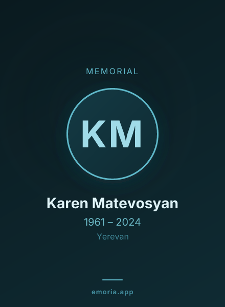 Memorial portrait of Karen Matevosyan
