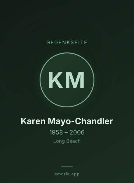 Gedenkportrait von Karen Mayo-Chandler