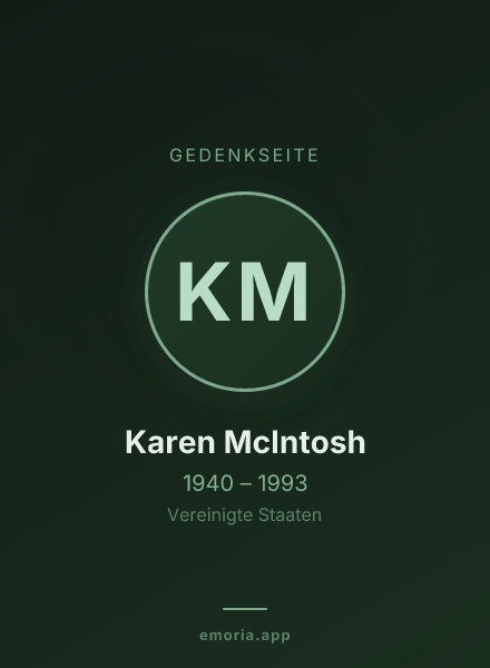 Gedenkportrait von Karen McIntosh