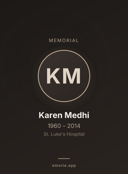 Memorial portrait of Karen Medhi