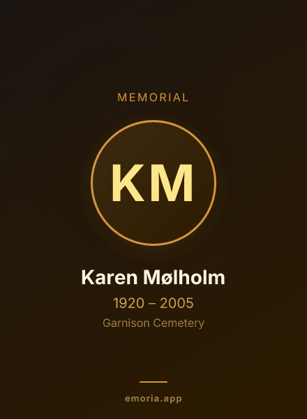 Memorial portrait of Karen Mølholm