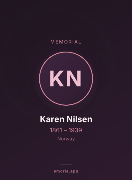 Memorial portrait of Karen Nilsen