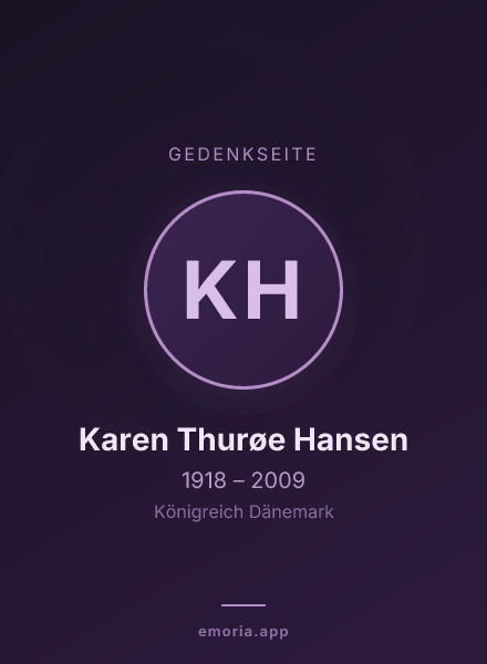 Gedenkportrait von Karen Thurøe Hansen