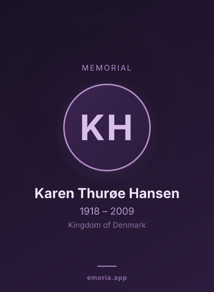Memorial portrait of Karen Thurøe Hansen