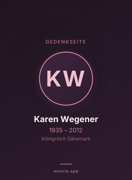 Gedenkportrait von Karen Wegener