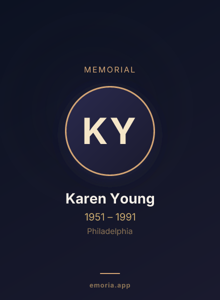 Memorial portrait of Karen Young