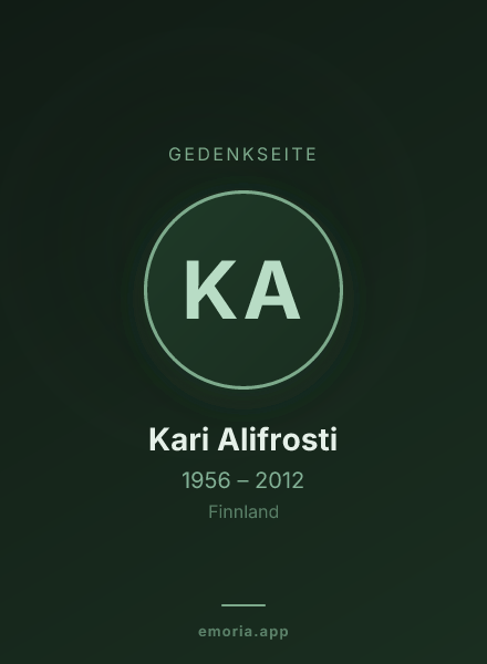 Gedenkportrait von Kari Alifrosti