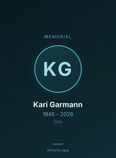 Memorial portrait of Kari Garmann