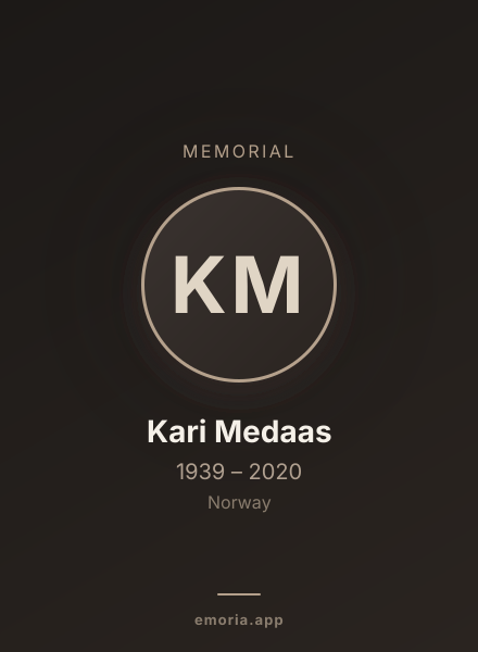 Memorial portrait of Kari Medaas