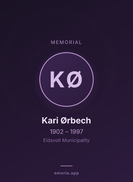 Memorial portrait of Kari Ørbech