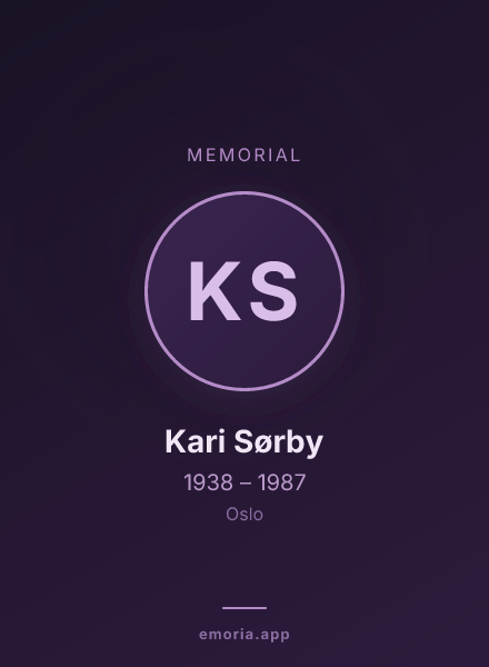 Memorial portrait of Kari Sørby