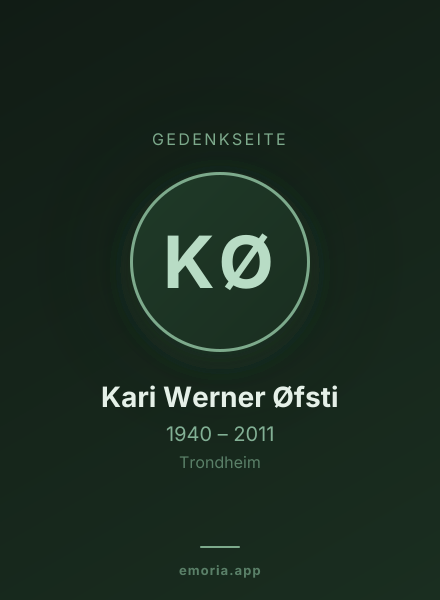 Gedenkportrait von Kari Werner Øfsti