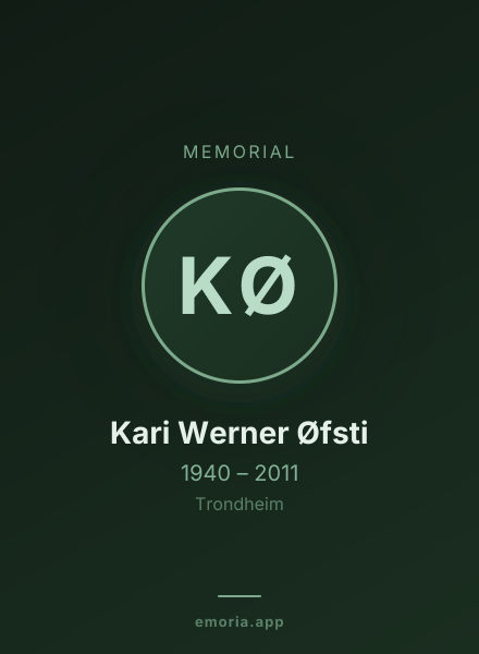 Memorial portrait of Kari Werner Øfsti