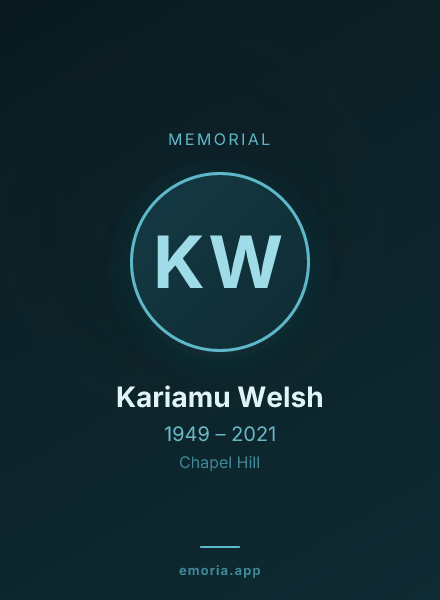 Memorial portrait of Kariamu Welsh