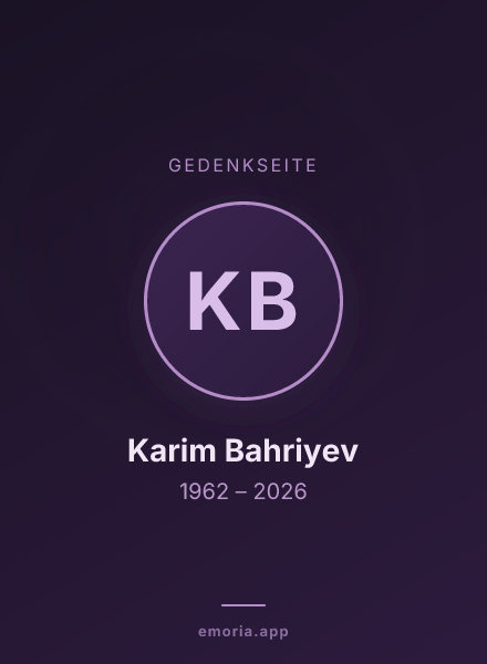 Gedenkportrait von Karim Bahriyev