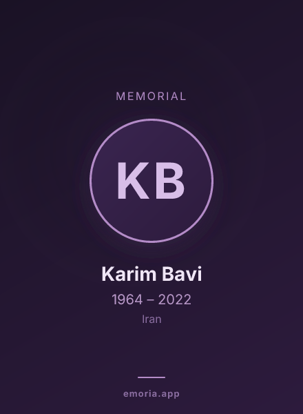 Memorial portrait of Karim Bavi
