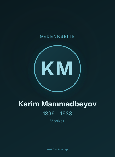 Gedenkportrait von Karim Mammadbeyov
