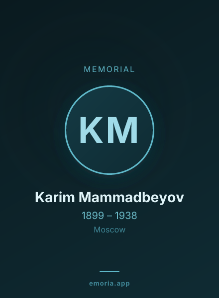 Memorial portrait of Karim Mammadbeyov