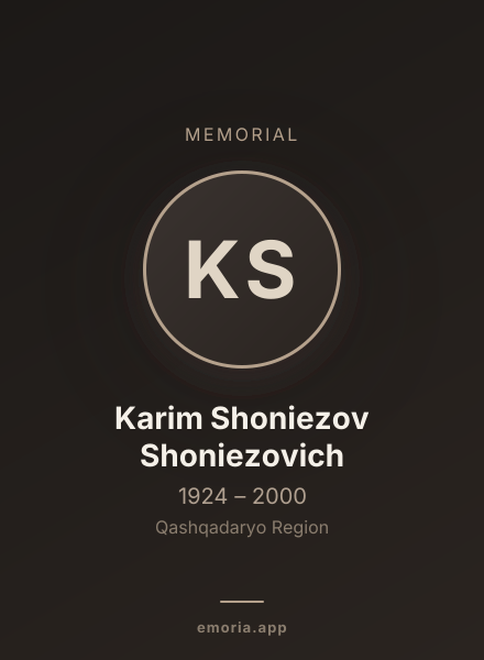 Memorial portrait of Karim Shoniezov Shoniezovich