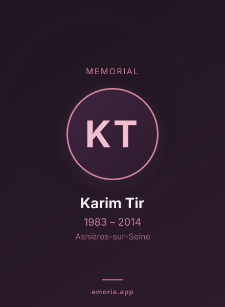 Memorial portrait of Karim Tir