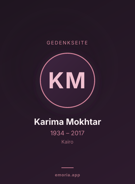 Gedenkportrait von Karima Mokhtar