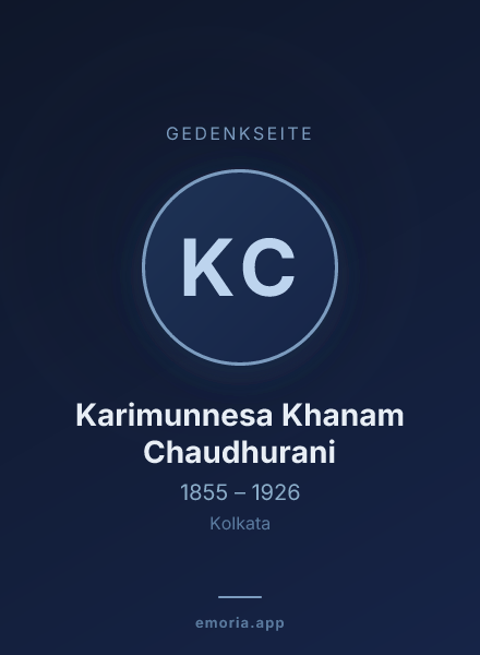 Gedenkportrait von Karimunnesa Khanam Chaudhurani