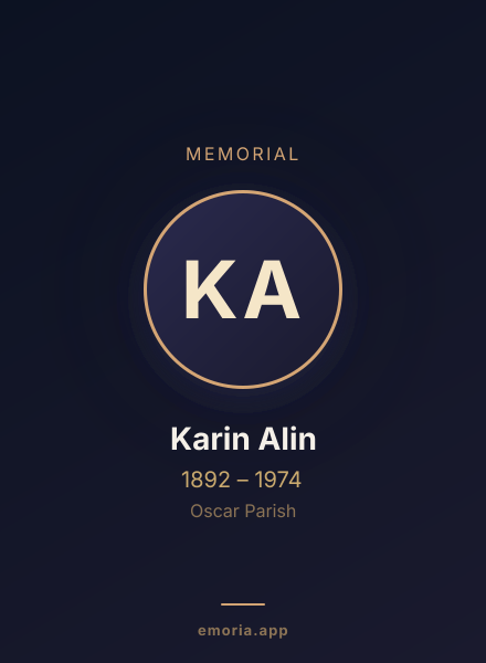 Memorial portrait of Karin Alin