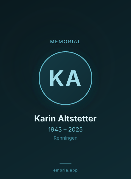 Memorial portrait of Karin Altstetter