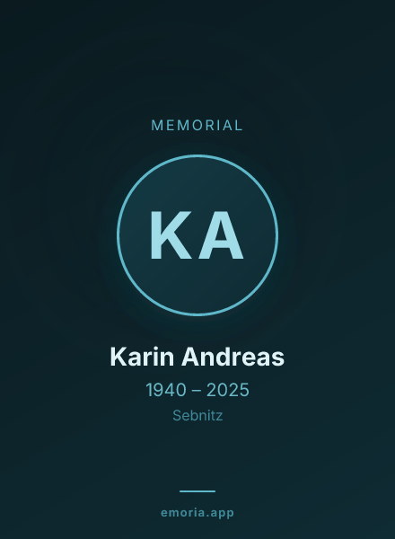Memorial portrait of Karin Andreas