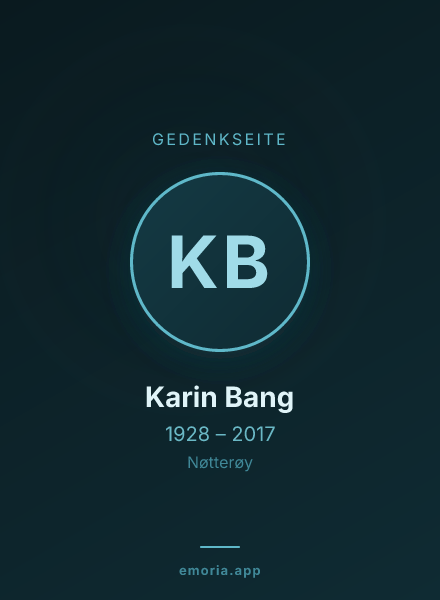 Gedenkportrait von Karin Bang
