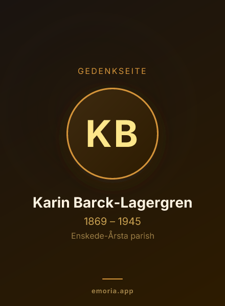 Gedenkportrait von Karin Barck-Lagergren