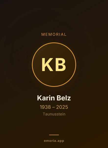 Memorial portrait of Karin Belz