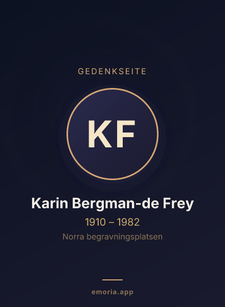 Gedenkportrait von Karin Bergman-de Frey