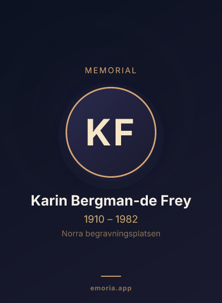 Memorial portrait of Karin Bergman-de Frey