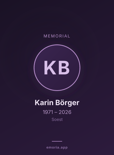 Memorial portrait of Karin Börger