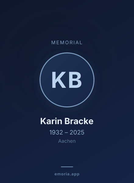 Memorial portrait of Karin Bracke
