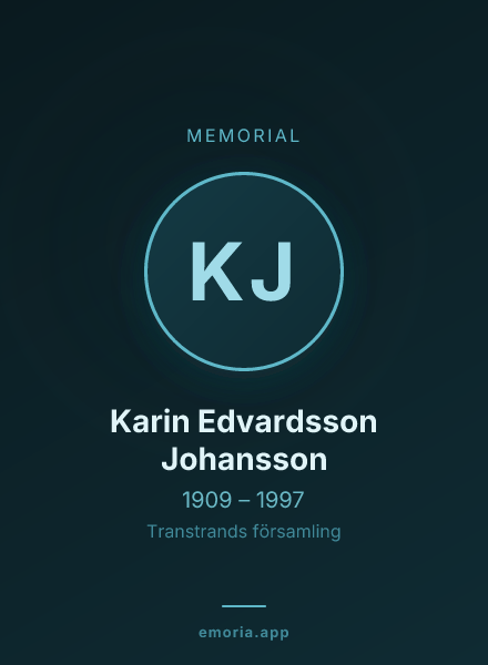Memorial portrait of Karin Edvardsson Johansson